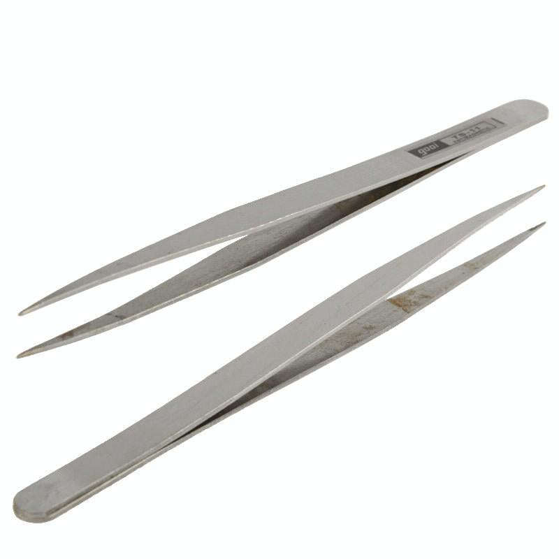 6 PCS Stainless Steel TS-10/ 11/ 12/ 13/ 14/ 15 Straight and Angled Tweezerses(Grey)