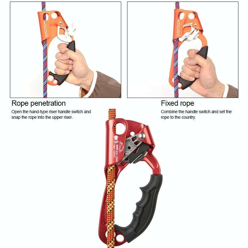 XINDA TP-8606 Outdoor Rock Climbing Aerial Work Anti-fall Handheld Rope Gripper for 8-12mm Diamet...