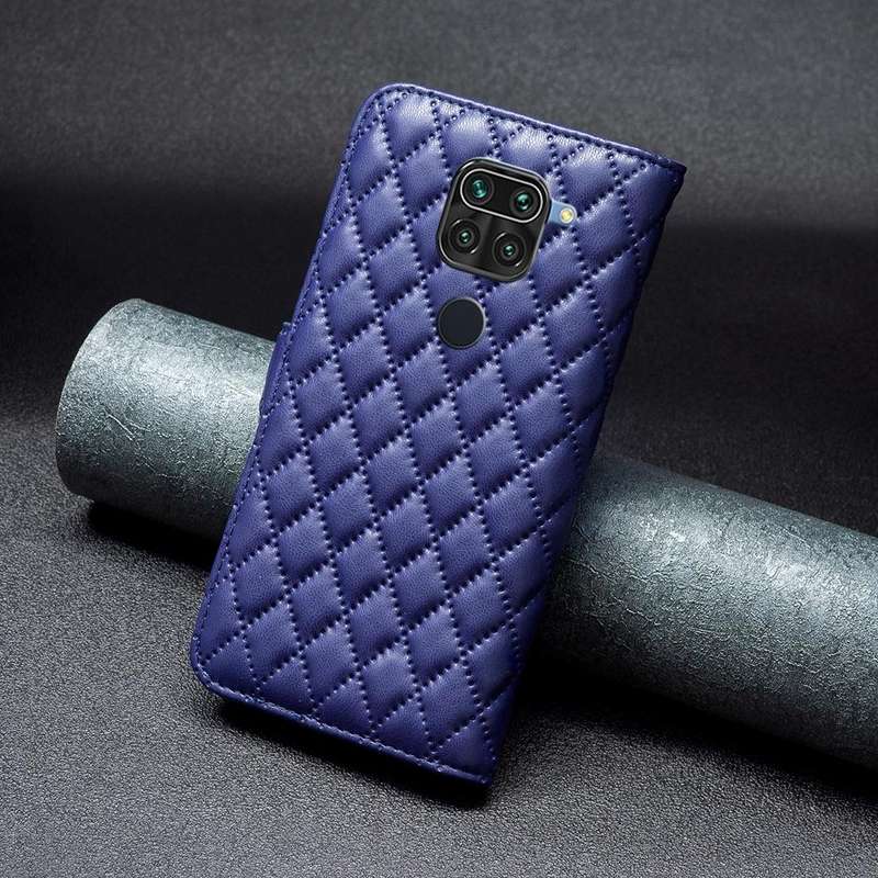 For Xiaomi Redmi Note 9 / 10X 4G Diamond Lattice Wallet Leather Flip Phone Case(Blue)