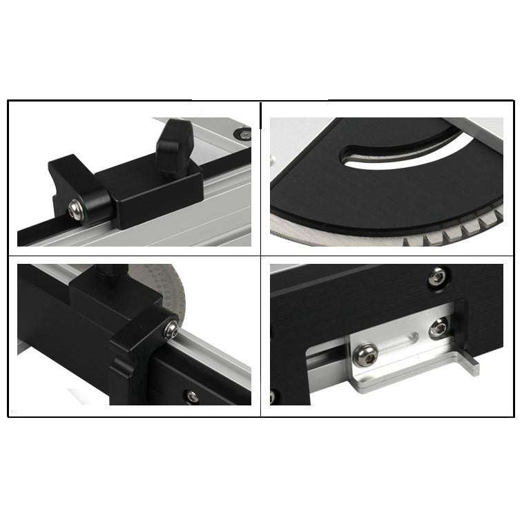 Woodworking Pusher Slide Ruler Woodworking Table Saw Measuring Tool, Style:Aluminum Handle + Tenon