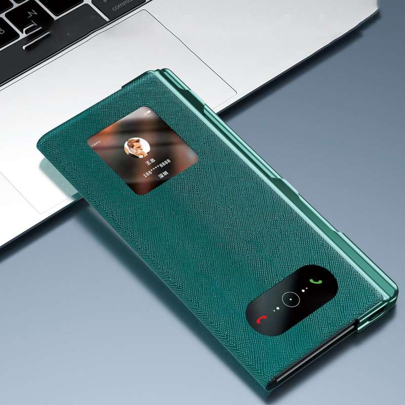 For Huawei Mate Xs 2 integrated Cross Pattern Electroplating All-inclusive Phone Case with Stand(...
