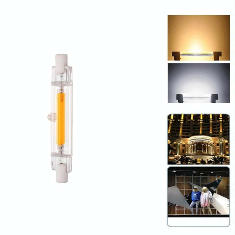R7S 5W COB LED Lamp Bulb Glass Tube for Replace Halogen Light Spot Light,Lamp Length: 78mm, AC:22...