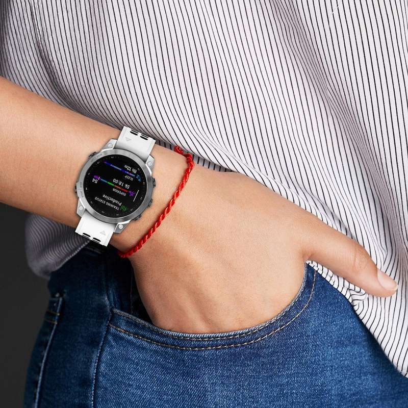 For Garmin Fenix 7S / 6S / 5S Two-color Silicone Watch Band(Black Grey)