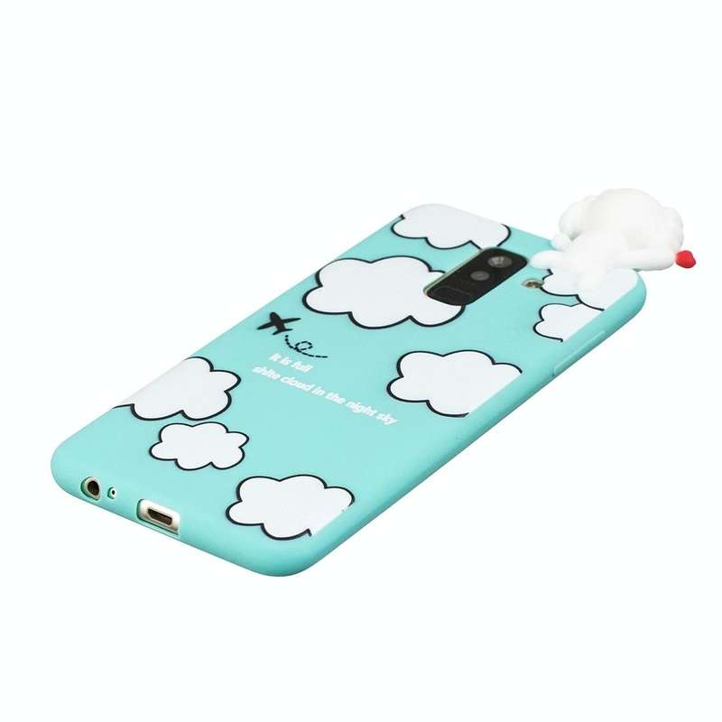 For Galaxy A6+ (2018) Shockproof Cartoon TPU Protective Case(Clouds)