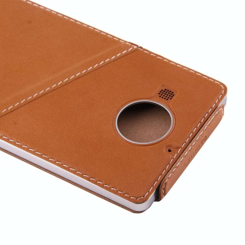 Vertical Flip Genuine Leather Case + QI Wireless Standard Charging Back Cover For Microsoft Lumia...