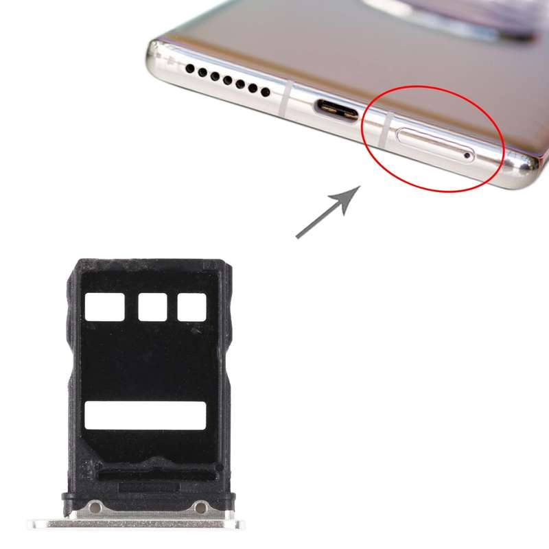 SIM Card Tray + NM Card Tray for Huawei Mate 40 (Silver)