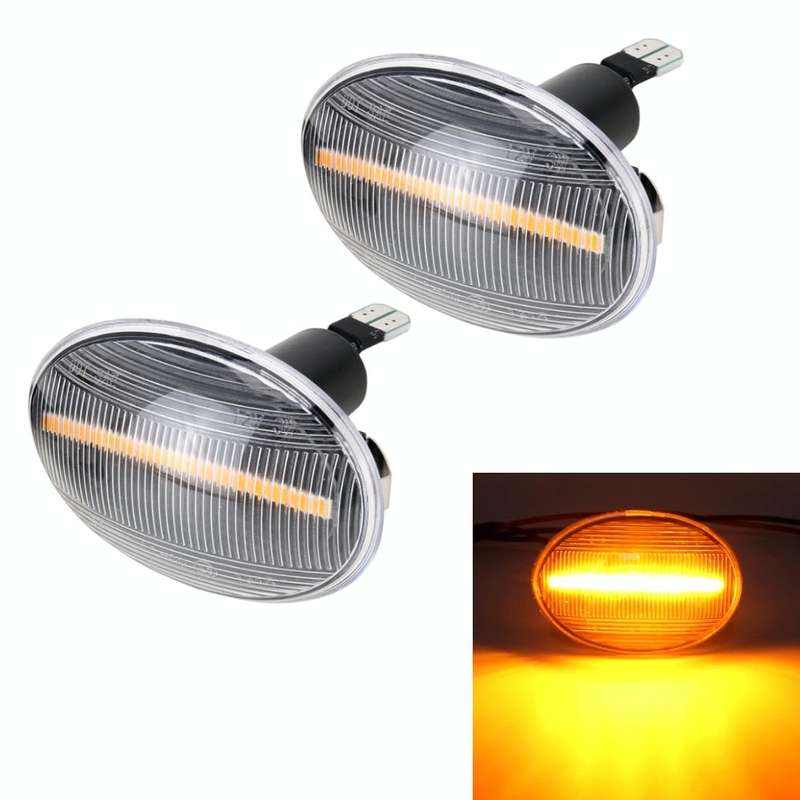 2 PCS DC12V / 3W Car LED Dynamic Blinker Side Lights Flowing Water Turn Signal Light for BMW Mini...
