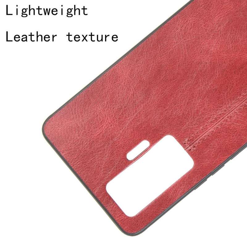 For Vivo X50 Pro Shockproof Sewing Cow Pattern Skin PC + PU + TPU Case(Red)