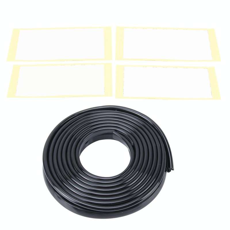 5.6m Car Decorative Strip Rubber Chrome Decoration Strip Door Seal Window Seal (Black)