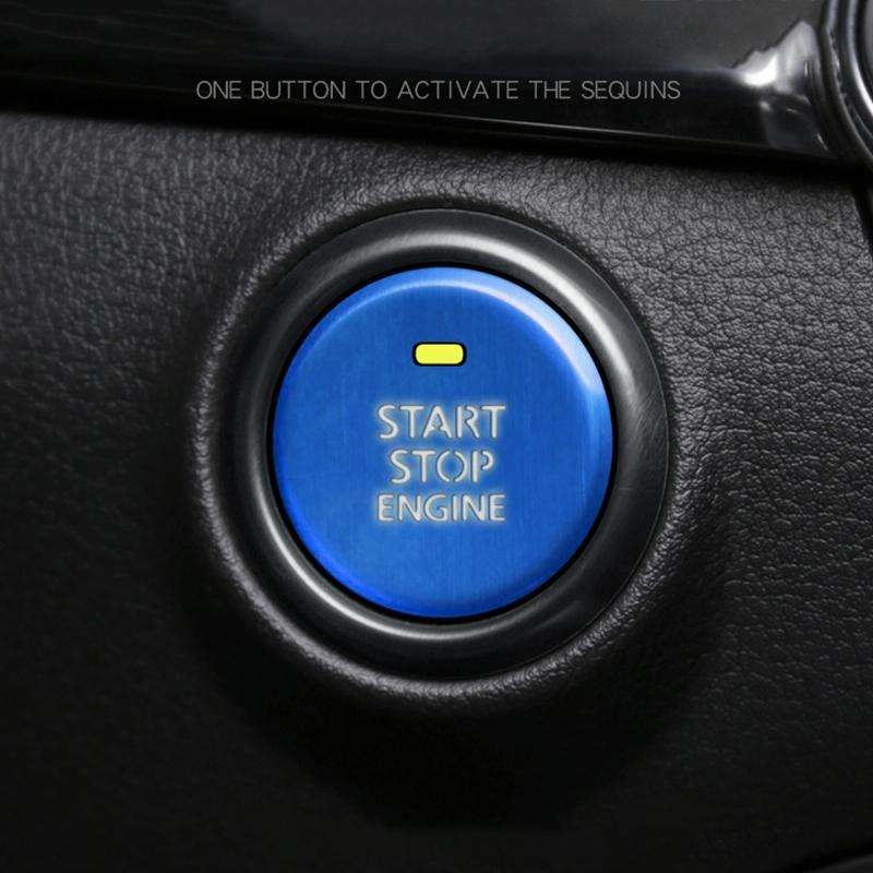 Car Engine Start Key Push Button Inner Ring Trim Sticker Decoration for Mazda Axela CX-30 2020 (B...