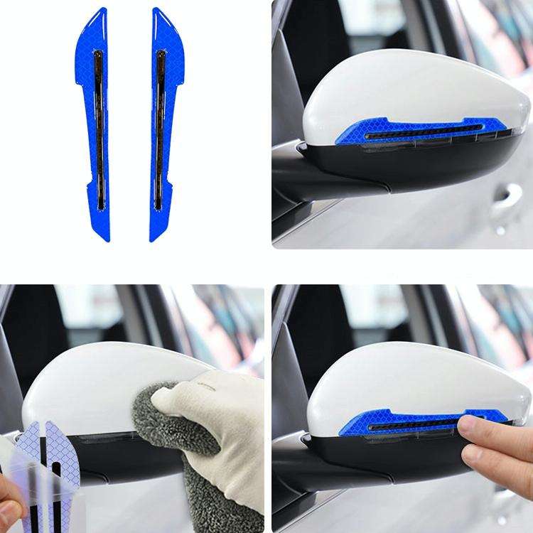 4 Sets Car Reflective Sticker Door Border Anti-Collision Strip Leaf Board Personality Rear View M...