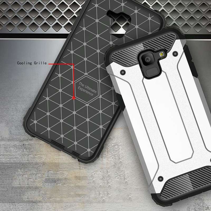 Full-body Rugged TPU + PC Combination Case for Galaxy J6 2018 (EU Version)(Grey)