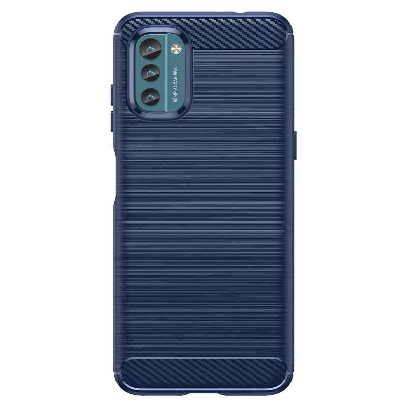 For Nokia G21 Brushed Texture Carbon Fiber TPU Phone Case(Blue)