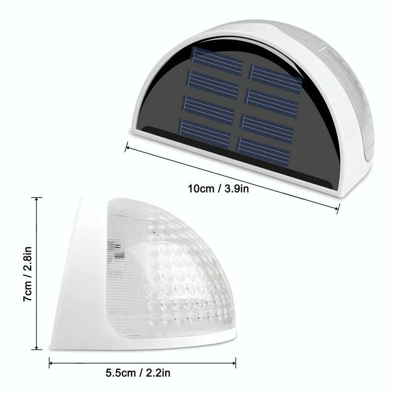 Semi-circular IP55 Waterproof Solar Light Control Fence Light Garden Lamp(White Light)