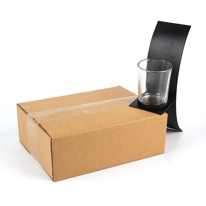 2 PCS BS2001 Three-Dimensional Arc Wall Hanging Iron Candlestick Wall Decoration(Black)