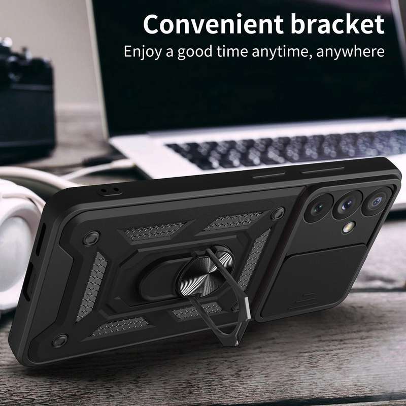 For Samsung Galaxy A54 5G Sliding Camera Cover Design TPU+PC Phone Case(Black)