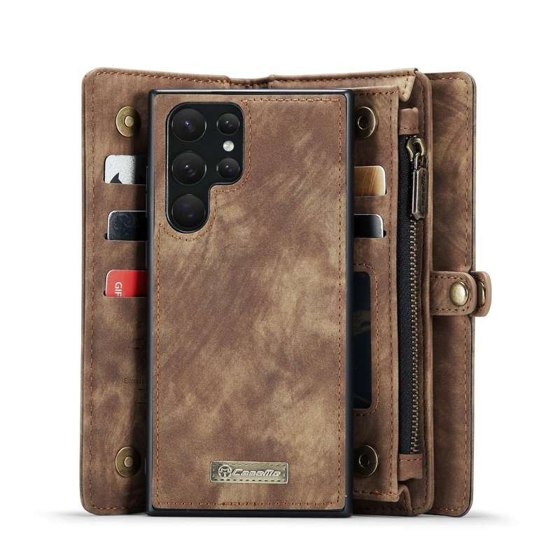For Samsung Galaxy S22 Ultra 5G CaseMe-008 Detachable Multifunctional Horizontal Flip Leather Cas...