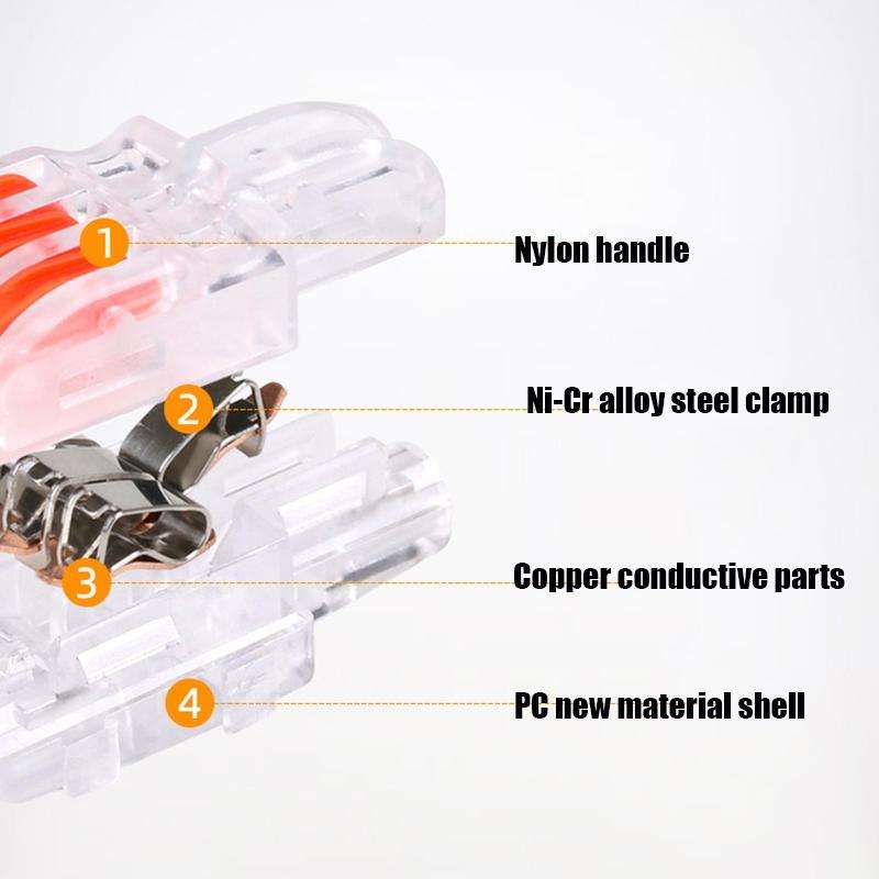 10 PCS Multi-Function Branch Wire Butt Copper Wire Quick Connection Terminal, Model: F14 Blue Han...