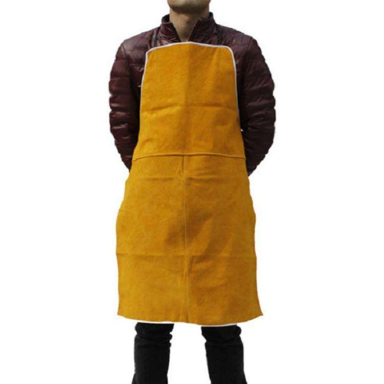 Full Leather Electric Welding Apron High Temperature Fireproof Star Splash Protective Clothing(Or...