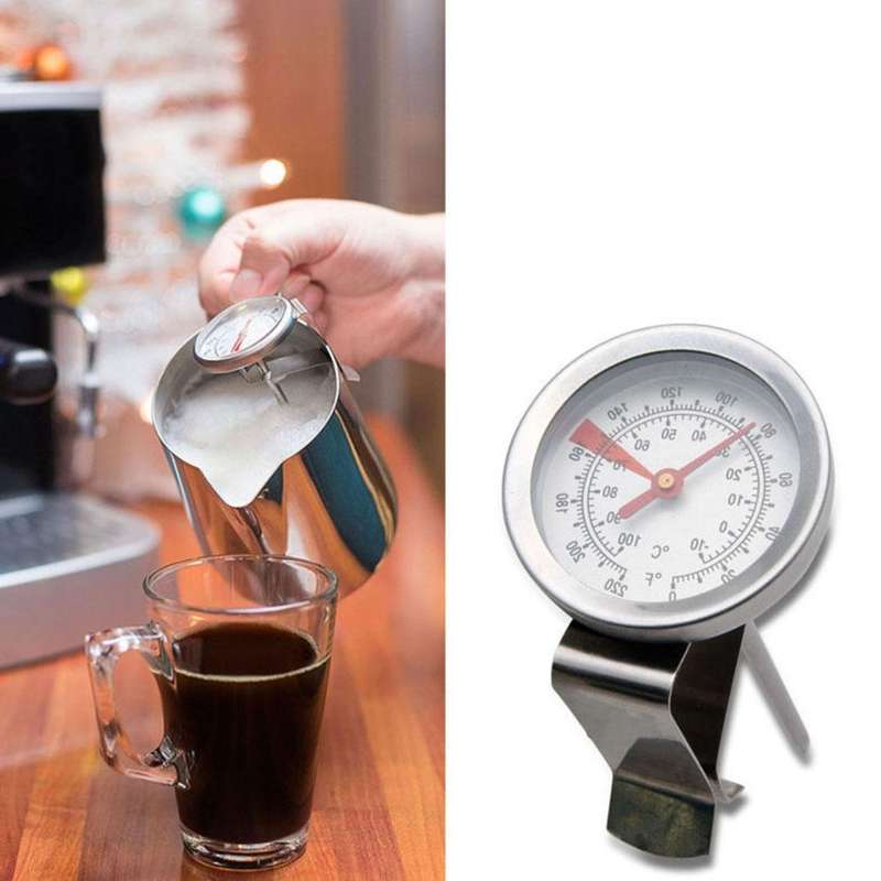 L-BEANS Stainless Steel Hand Made Coffee Thermometer Coffee Probe Water Temperature Meter, Style:...