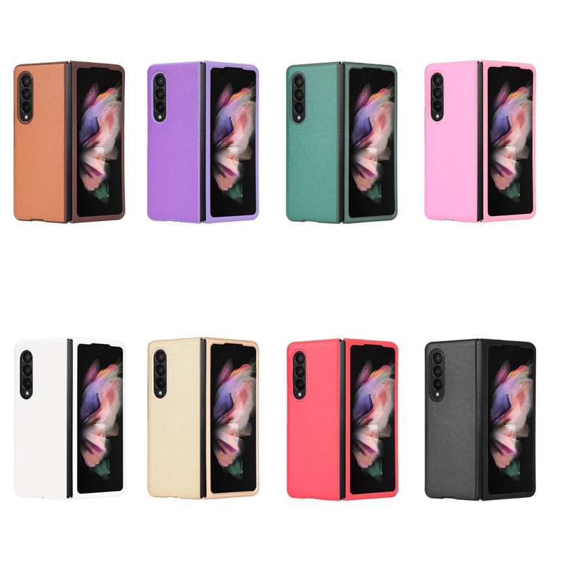 For Samsung Galaxy Z Fold3 5G Plain Texture Phone Case(Black)