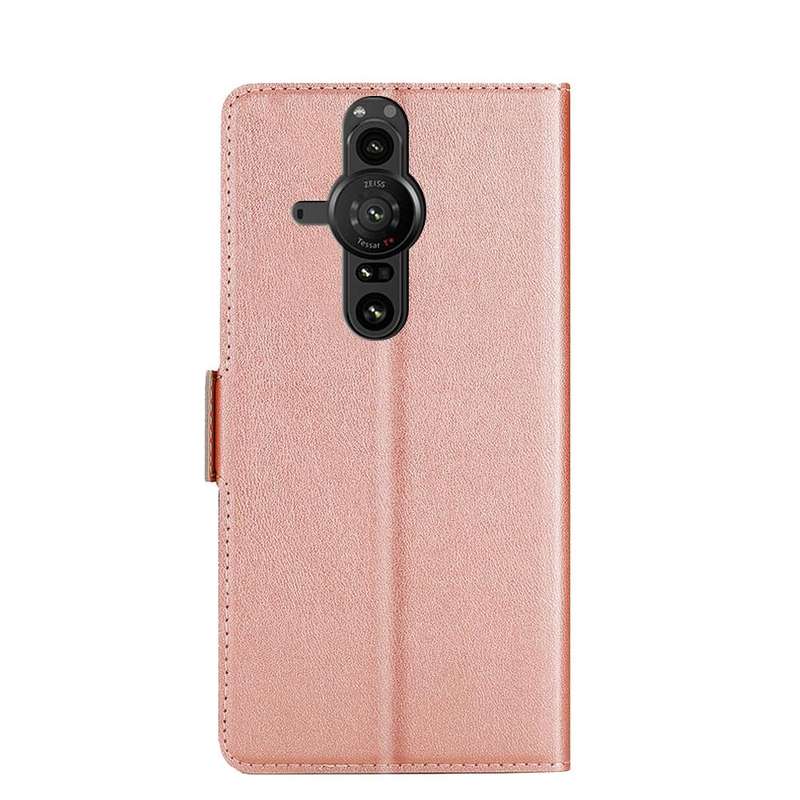 For Sony Xperia Pro-I Ultra-thin Voltage Side Buckle Flip Leather Case(Rose Gold)