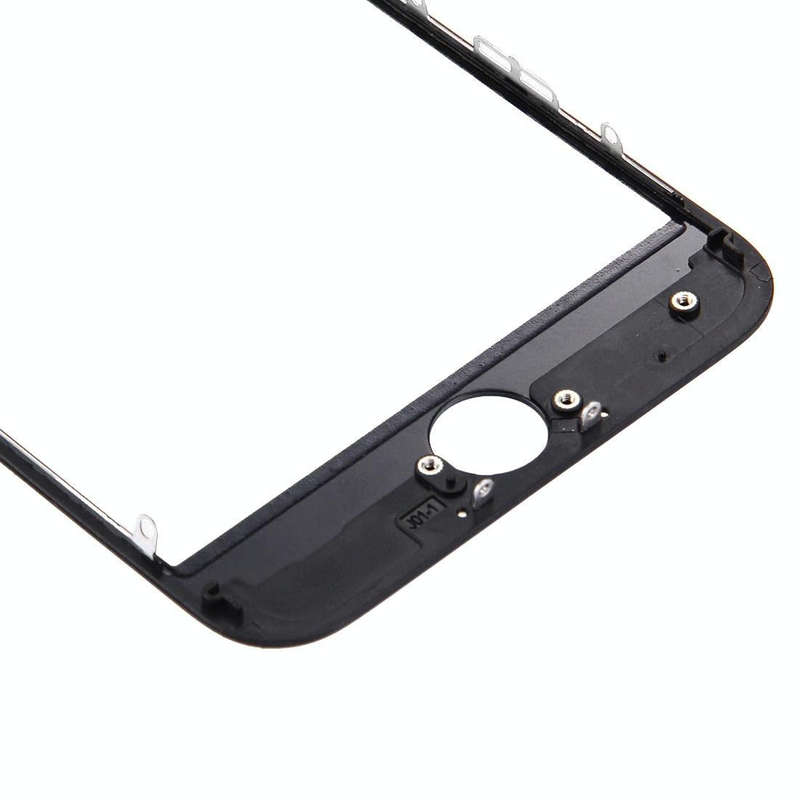 Front Screen Outer Glass Lens with Front LCD Screen Bezel Frame for iPhone 7 (Black)