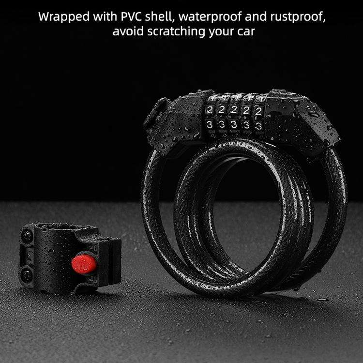 Bicycle Anti-Theft Code Lock Five-Digit Bicycle Lock Portable Bold And Long Steel Cable With Brac...