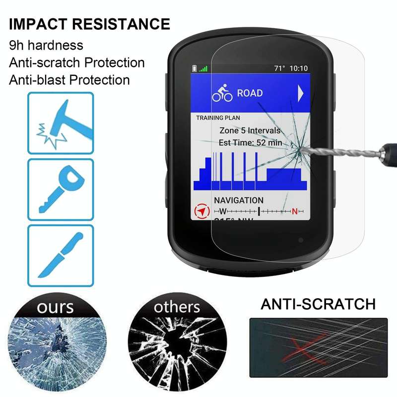 For Garmin Edge 540 / 840 0.26mm 2.5D 9H Tempered Glass Film Screen Protector