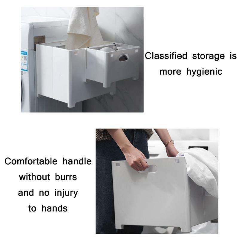 Wall-Mounted Foldable Laundry Storage Basket, Color: Large (White)