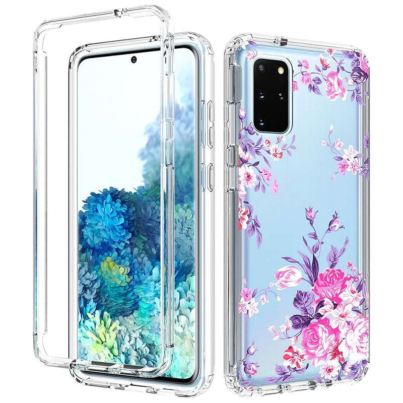 For Samsung Galaxy S20+ 2 in 1 High Transparent Painted Shockproof PC + TPU Protective Case(Rose)