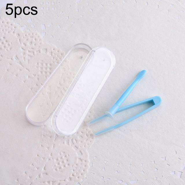 5pcs Portable Contact Lens Special Tweezer and Stick Set Travel Kit(Blue)