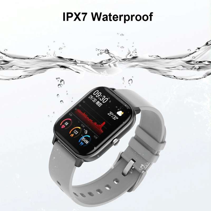 P8 1.4 Inch Heart Rate Blood Pressure Monitoring Smart Watch, Color: Silver Gray