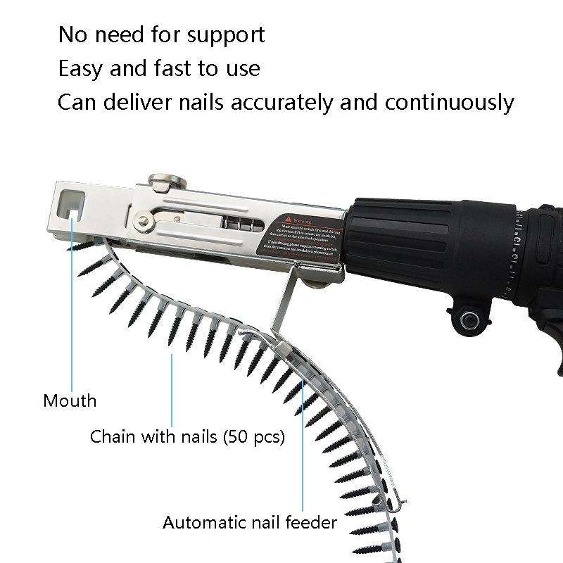JieLi Chain Belt Screw Converter Electric Screwdriver On Gypsum Board Tool With 50 Chains Strap