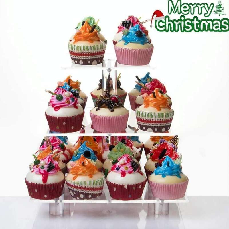 YX063 3 Tier Acrylic Square Cupcake Stand