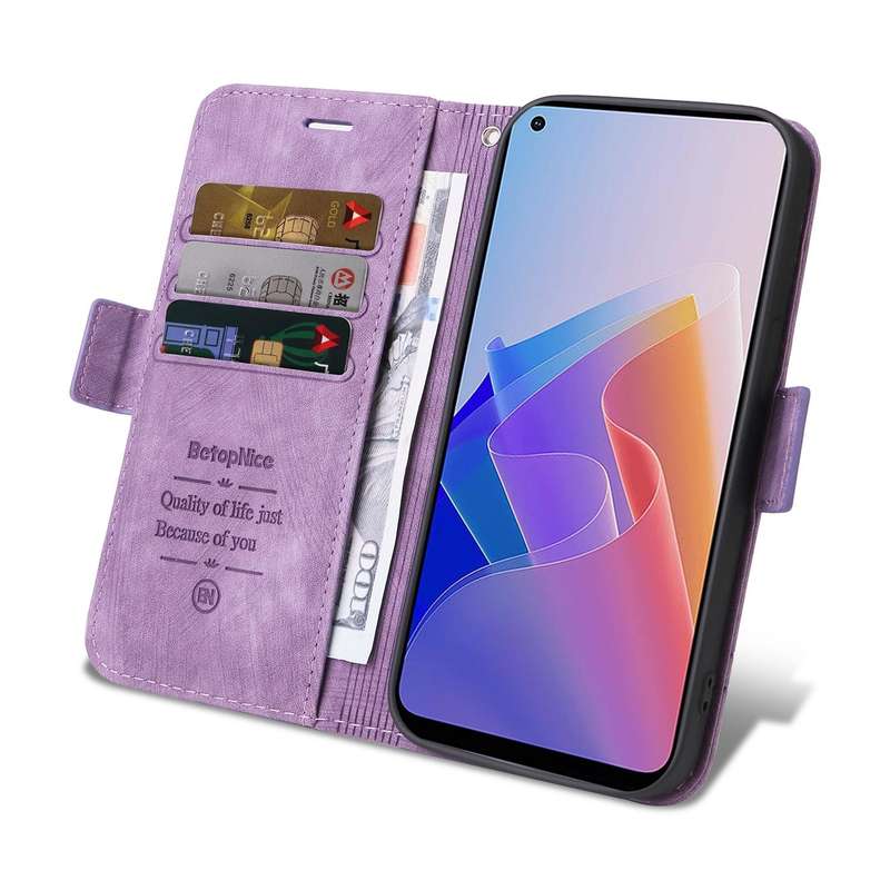 For OPPO Reno 7Z 5G BETOPNICE Dual-side Buckle Leather Phone Case(Purple)