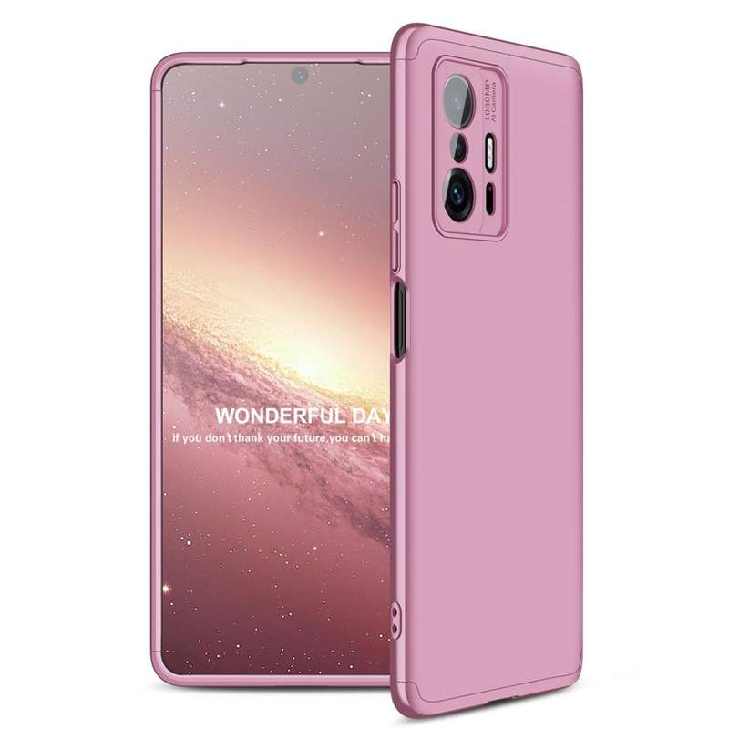 For Xiaomi Mi 11T GKK Three Stage Splicing Full Coverage PC Phone Case(Rose Gold)