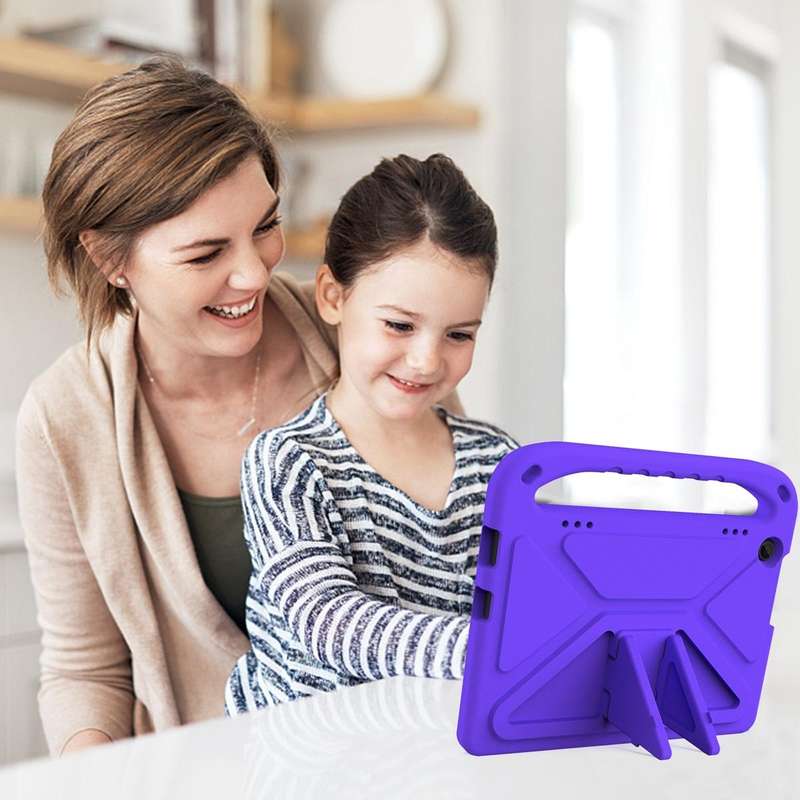 For Lenovo Tab M10 3rd Gen Handle EVA Shockproof Tablet Case with Holder(Purple)