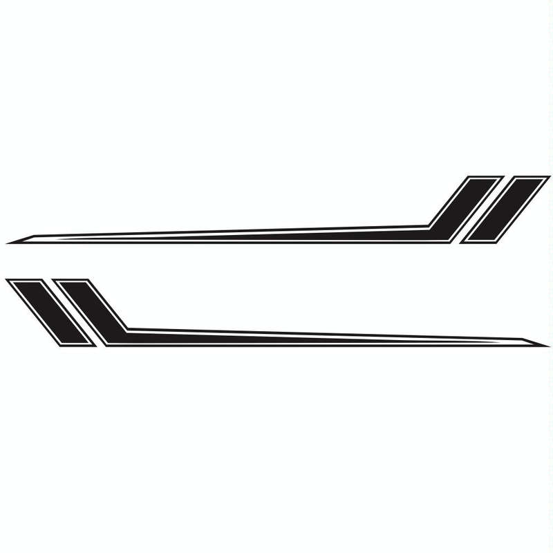 D-716 Car Striped Vinyl Body Stickers Personalized Modification Car Sticker(Black)