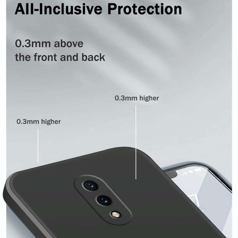 For OnePlus 7 Solid Color Imitation Liquid Silicone Straight Edge Dropproof Full Coverage Protect...