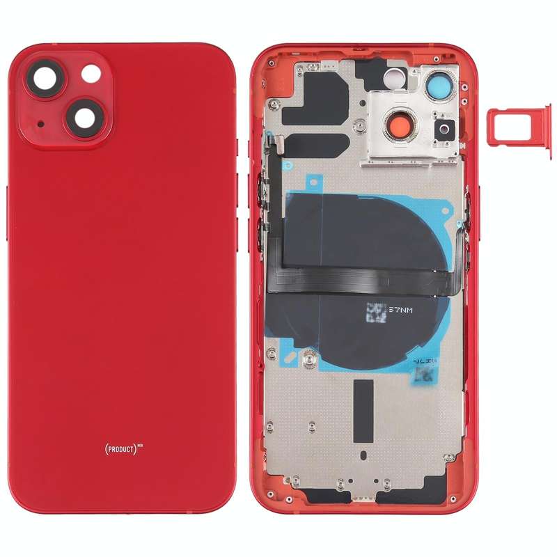 For iPhone 13 Battery Back Cover with Side Keys & Card Tray & Power + Volume Flex Cable & Wireles...