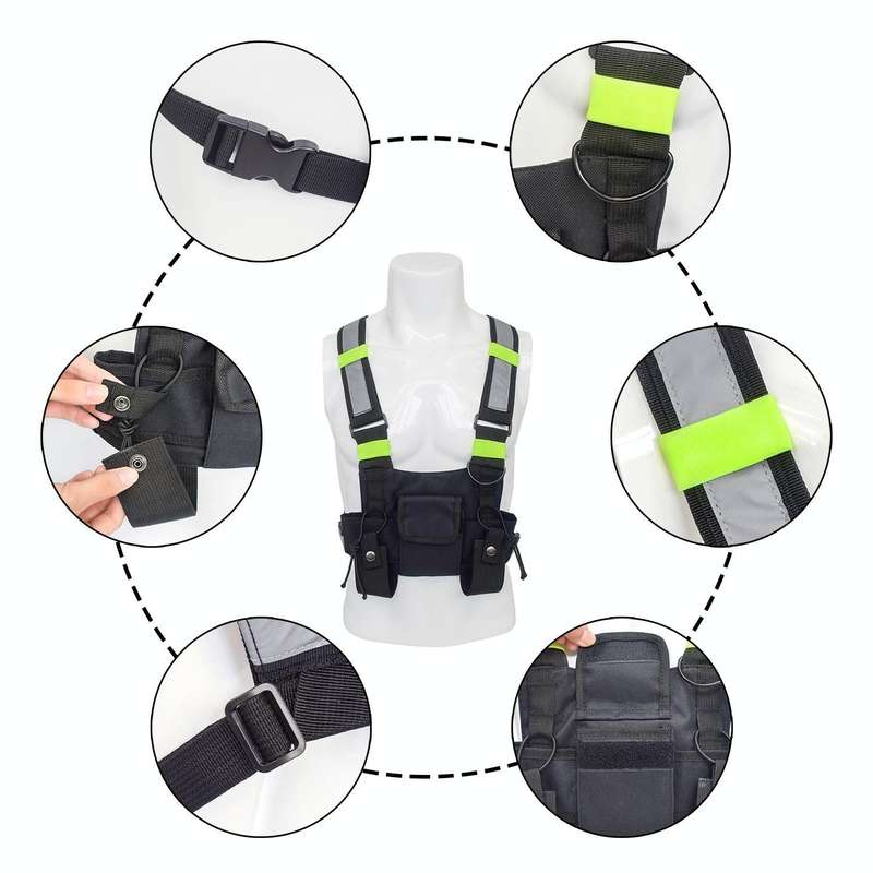 MTP-340 Adjustable Walkie-talkie Call Machine Vest, Size: One Size(Small Black)