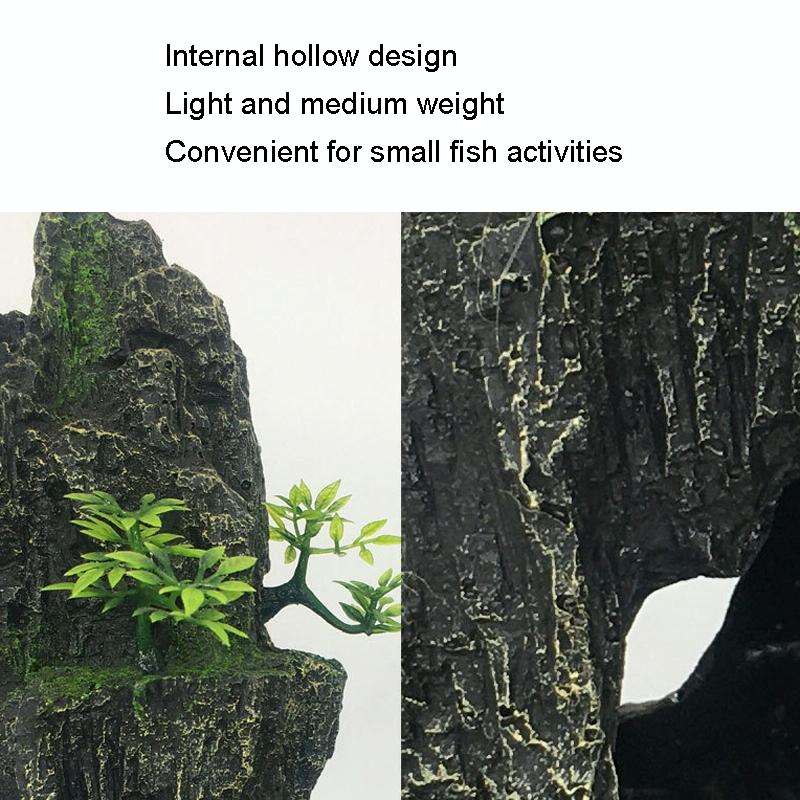 Stone Fish Tank Landscape Simulation Resin Aquarium Decorative Ornament, Style: Xianju Mountain