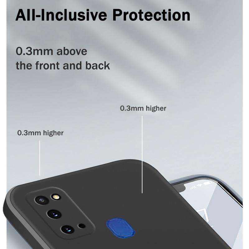 For Samsung Galaxy A21s Solid Color Imitation Liquid Silicone Straight Edge Dropproof Full Covera...
