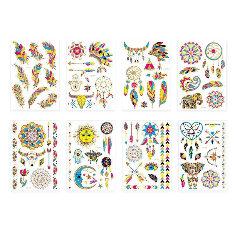 2 PCS Fluorescent Bronzing Waterproof Tattoo Stickers(JYG-004)