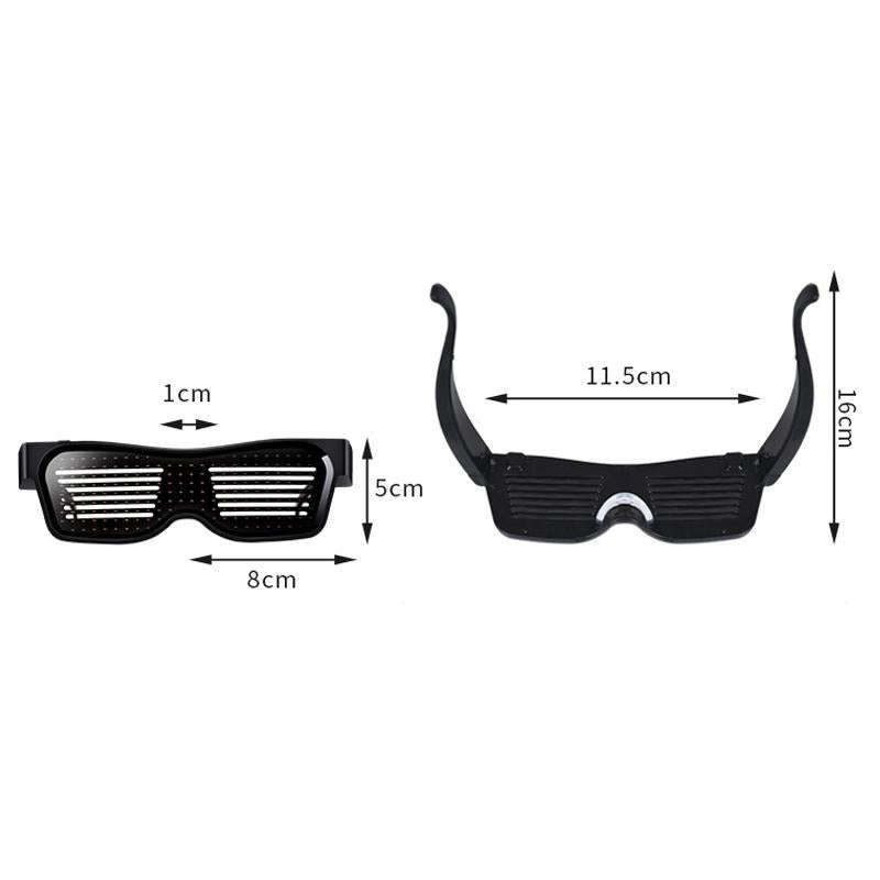 Night Club Bar Disco LED Light-emitting USB Charging Shutter APP Bluetooth Glasses (Green)