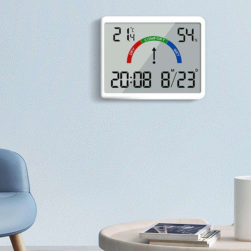 Magnetic LCD Digital Aalarm Clock Large Screen With Temperature Humidity Display(9905 White)