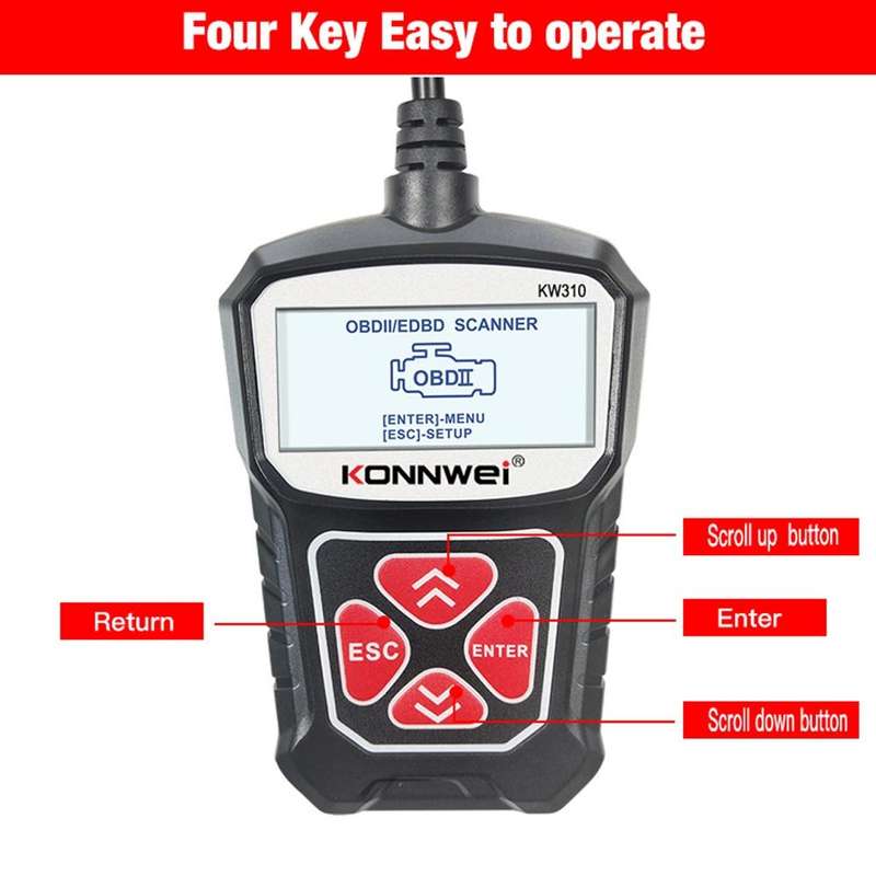 KONNWEI KW310 OBD Car Fault Detector Code Reader ELM327 OBD2 Scanner Diagnostic Tool(Black)
