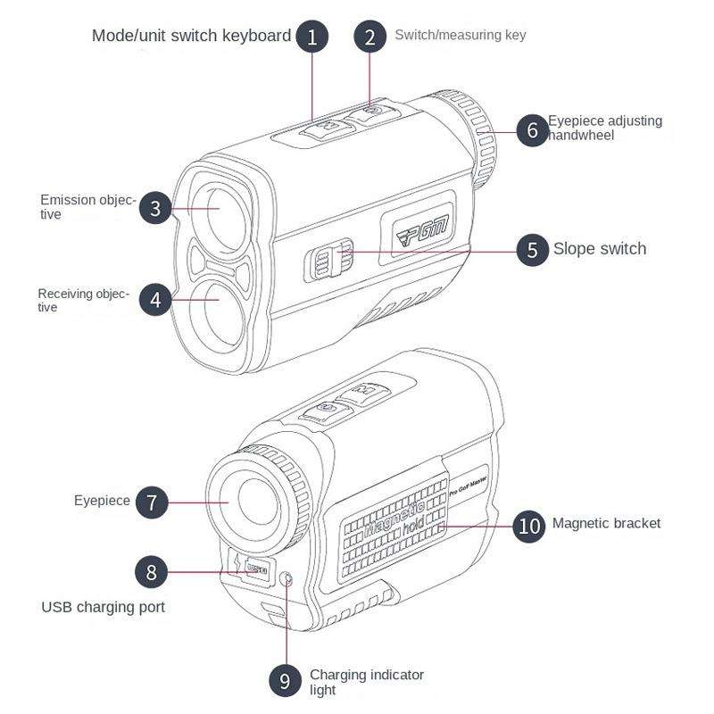 PGM JQ015 IP54 Waterproof Golf Laser Distance Meter Telescope, Measuring Distance: 600m(White)
