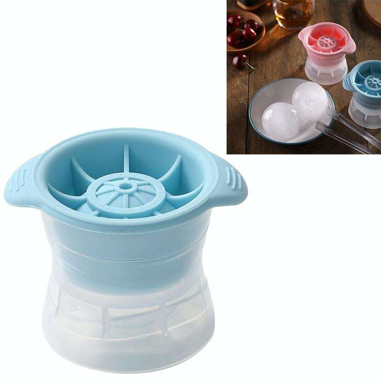 Home Spherical Ice Lattice Whisky Wine Ice Cube Maker Silicone Trays Mold with Cover (Sapphire Blue)